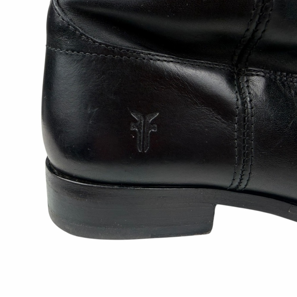 Frye Women's Leather Melissa Lug Button Knee-High Boots In Black Size 6.5B - Picture 5 of 10